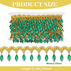 Polyester Lace Ribbon with Plastic Charms Tassel&nbsp;OCOR-WH0078-202B-03