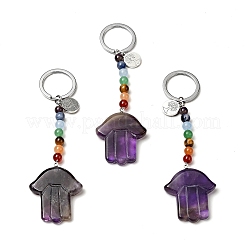 Natural Amethyst Chakra Keychain&nbsp;KEYC-F034-01A