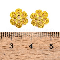 真鍮製ビーズキャップ  6  - 花びらの花  鉛フリー＆カドミウムフリー  ゴールドカラー  10x3mm  穴：1mm&nbsp;KK-G502-07G