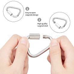 Stainless Steel Screw Carabiner Lock Charms&nbsp;KEYC-UN0001-02P