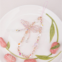 1Pc Bowknot Synthetic Quartz Bead Mobile Straps&nbsp;AJEW-BM0001-48A