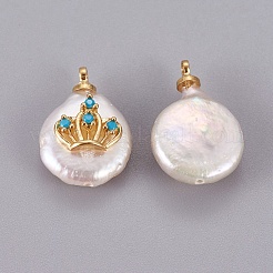 Natural Cultured Freshwater Pearl Pendants&nbsp;PEAR-F008-44G