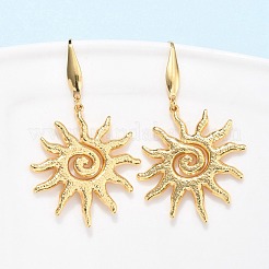 Sun 304 Stainless Steel Dangle Earrings&nbsp;X-EJEW-C142-10G