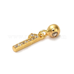 925 Sterling Silver Micro Pave Clear Cubic Zirconia European Dangle Charms&nbsp;STER-A045-01G-1