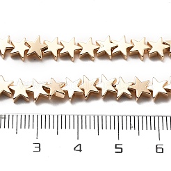 合成磁気無しヘマタイトビーズ連売り  スター  ライトゴールドメッキ  6x5.5~6x2mm  穴：0.7mm  約93個/連  15.75''（40センチメートル）&nbsp;G-I364-A02-KCG