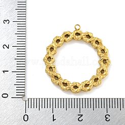 304ステンレスペンダント  リングチャーム  ゴールドカラー  27x25.5x3mm  穴：1.5mm&nbsp;STAS-M073-59G