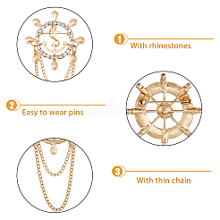 8Pcs 4 Style Crystal Rhinestone Helm Safety Pin Brooch&nbsp;JEWB-FH0001-21