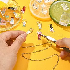 40個8スタイルアロイエナメルペンダント  ライトゴールド  アイスクリーム  ミックスカラー  21~23.5x9.5~10.5x2.5mm  穴：1.7~2mm  5個/スタイル&nbsp;ENAM-CJ0003-15
