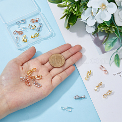 真鍮製アイスピックピンチベイル 20色5個  葉  ミックスカラー  13.5x5mm  穴：6x4mm  ピン：1mm  4個/カラー&nbsp;KK-FH0005-80