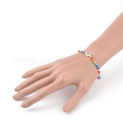Baking Paint Glass Seed Beads Stretch Bracelets&nbsp;BJEW-JB04829-01