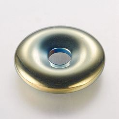 磁気無し合成ヘマタイトペンダント  ドーナツ/円盤  グレードA  メッキグリーン  30x6mm  穴：7mm&nbsp;G-K259-12E