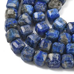 天然石ラピスラズリビーズ連売り  ファセットテーブルカットキューブ  8.5~9.8x8.5~9.8x8.5~9.8mm  穴：0.8~1.2mm  約45~46個/連  14.96~15.47インチ（38~39.3cm）&nbsp;G-C267-A02
