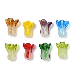 手作りランプワークビーズ連売り  白菜  カラフル  17~19x13~14x12~13.5mm  穴：2.5mm  約20個/連  12.87''（32.7センチメートル）&nbsp;LAMP-G166-11