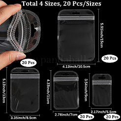 80Pcs 4 Styles Transparent Plastic Resealable Packaging Bags&nbsp;OPP-DJ0001-05