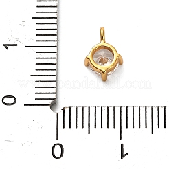 925 Sterling Silver Clear Cubic Zirconia Flat Round Charms&nbsp;STER-U009-07G-02