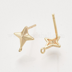 Brass Stud Earring Findings&nbsp;X-KK-T048-015G-NF