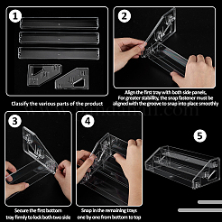 3-Tier Acrylic Organizer Display Riser Holder for Badges&nbsp;ODIS-WH0108-065B