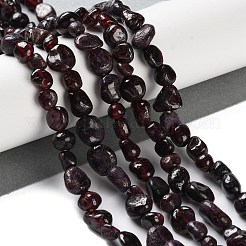 天然石ガーネットビーズ連売り  ナゲット  タンブルストーン  4.5~11.5x3~7x3.5~6mm  穴：1.2mm  約48~68個/連  15.35~15.94''（39~40.5センチメートル）&nbsp;G-P497-01C-40