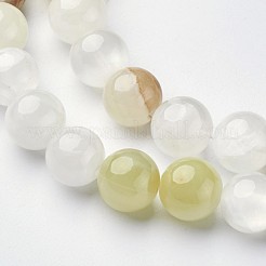 Natural Green Banded Calcite(Afghan Jade) Round Beads Strands&nbsp;GSR12mmC008
