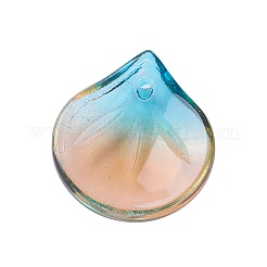 ガラスチャーム  花びら  ミックスカラー  15.5x13.5x3.5mm  穴：1.2mm  30個/箱&nbsp;GLAA-JP0001-16