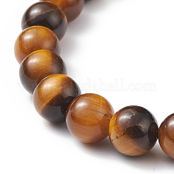 Natural Tiger Eye & Synthetic Turquoise(Dyed) Cross Beaded Bracelet&nbsp;BJEW-TA00179-01