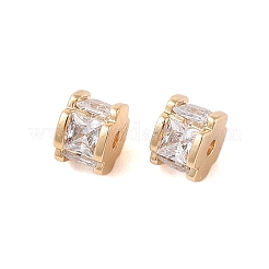 真鍮マイクロペーブクリアキュービックジルコニアビーズ  ニッケルフリー  クロス  透明  6x4mm  穴：1.2mm&nbsp;KK-B100-007G