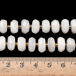 天然レインボー ムーンストーン ビーズ 連売り  ロンデル  多面カット  シードビーズで  11x6~6.5mm  穴：1.2mm  約47個/連  14.96インチ（38cm）&nbsp;G-L642-J06-01