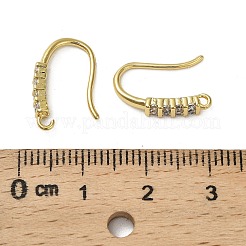 真鍮マイクロペーブクリアキュービックジルコニアピアスフック  18KGP本金メッキ  16.5x9x3.5mm  穴：1.2mm  ピン：1.5mm&nbsp;KK-B142-27G