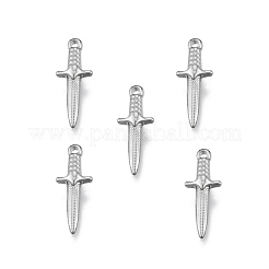 変色しない304ステンレススチールペンダント  剣  ステンレス鋼色  24x9x4mm  穴：1.8mm&nbsp;STAS-N099-38
