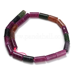 天然の天然翡翠ビーズ連売りを染めた  コラム  ミックスカラー  16x8.5mm  穴：1.5mm  約23個/連  14.96インチ（38cm）&nbsp;G-C285-B01-01C