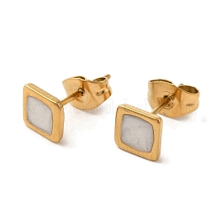 Ion Plating(IP) 304 Stainless Steel Square Stud Earrings&nbsp;EJEW-C114-06G-02