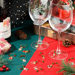 Christmas Alloy Enamel Wine Glass Charms&nbsp;AJEW-SC0002-03