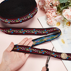 11 Yards Polycotton(Polyester Cotton) Embroidery Flower Ribbon&nbsp;OCOR-GA0001-98A