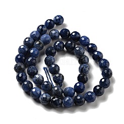 天然石ソーダライトビーズ連売り  ファセット（128ファセット）  ラウンド  8.5mm  穴：1mm  約45個/連  14.96インチ（38cm）&nbsp;G-E571-37B