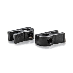 304ステンレススチールチャームイオンプレーティング（IP）  アルファベット  電気泳動黒  文字.r  8x4.5x3mm  穴：1.8mm&nbsp;STAS-K216-41R-EB