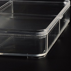 長方形型のプラスチック製のアクセサリービーズコンテナ  透明  200x300x35mm&nbsp;LS-OBOX-O002-03