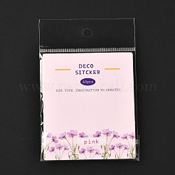 40 個の防水ペット粘着ステッカーセット  花柄  花柄  8.3~8.6x2.9~7x0.015cm  40個/袋&nbsp;DIY-K032-56F