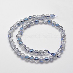 Electroplate Synthetic Crackle Quartz Bead Strands&nbsp;EGLA-J067-8mm-HR01