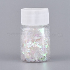 プラスチック製のキャンディスパンコール/スパンコールチップ  UVレジン封入パーツ  エポキシ樹脂ジュエリー作成用  ホワイト  3~25x2.8~6.5mm&nbsp;DIY-I019-02N