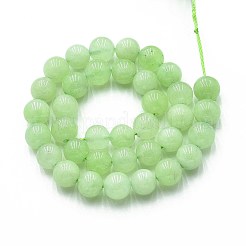 天然石クォーツビーズ連売り  染め  ラウンド  模造新品翡翠  淡緑色  10~10.5mm  穴：1~1.2mm  約37~38個/連  14.76~15.16インチ（37.5~38.5cm）&nbsp;G-N355-10mm-36
