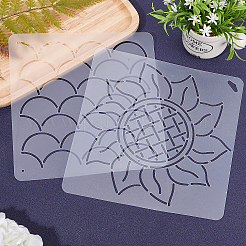 2シート2スタイルプラスチック製描画ペイントステンシルテンプレート  ホワイト  1枚/スタイル&nbsp;DIY-CA0001-87