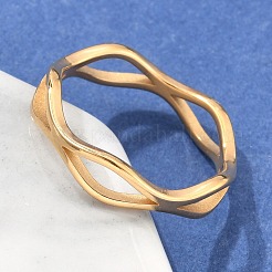 Unisex Ion Plating(IP) 304 Stainless Steel Finger Rings&nbsp;RJEW-E164-04G
