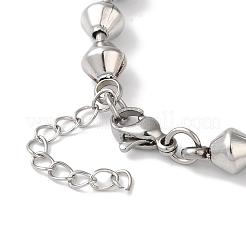 Non-Tarnish 304 Stainless Steel Bicone Beaded Bracelets for Women&nbsp;BJEW-B092-03P