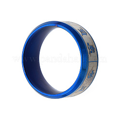 Om Mani Padme Hum 201 Stainless Steel Finger Ring for Women&nbsp;RJEW-N043-15B