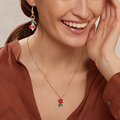 80個4スタイルライトゴールドメッキアロイエナメルペンダント  混合図形  レッド  13~24.5x9~14.5x1.5~2.5mm  穴：1.8~2mm  20個/スタイル&nbsp;ENAM-SZ0004-37