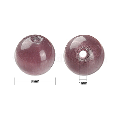 30 個の猫の目ビーズ  ラウンド  パープル  8mm  穴：1mm&nbsp;CE-CJ0001-01B