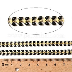 Brass Enamel Leaf Link Chains&nbsp;CHC-F021-02G-07