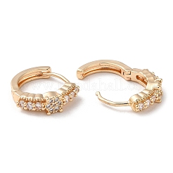 Rack Plating Brass Micro Pave Cubic Zirconia Hoop Earrings&nbsp;EJEW-P238-23KCG