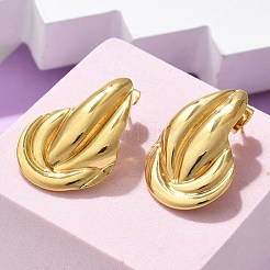 女性用304ステンレススチールスタッドピアス  イオンプレーティング（ip）  ナゲット  18KGP本金メッキ  28.5x19.5mm&nbsp;EJEW-U047-05G