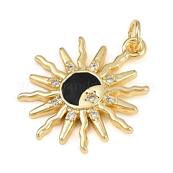 Brass Micro Pave Cubic Zirconia Pendants&nbsp;KK-C114-18G-01